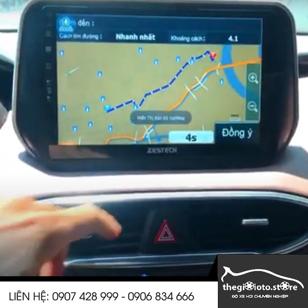 Lắp màn hình Z800 cho xe Santafe 2020